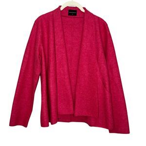 Anntarah Sweater Womens Medium Pink Baby Alpaca Wool Open Cardigan Jacket Peru